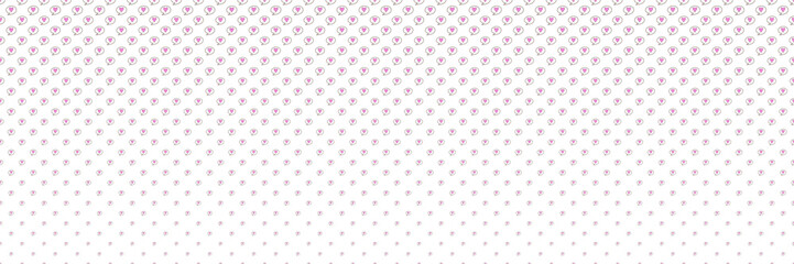 Blended  doodle pink heart in brown line on white for pattern and background, halftone effect.