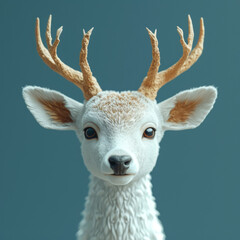 Realistic Fawn Sculpture with Textured Detail
