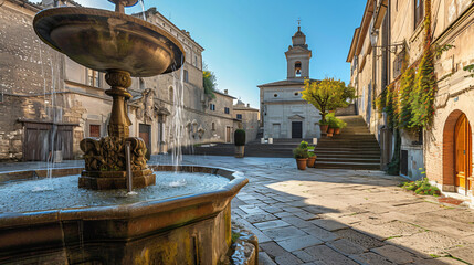 Italy lazio viterbo fountain - obrazy, fototapety, plakaty