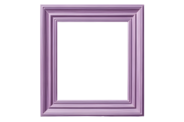 Pastel purple empty picture frame isolated on transparent or white background