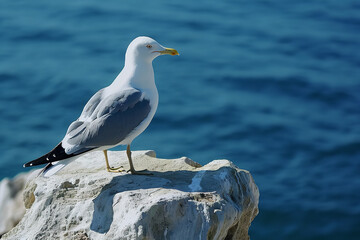 Fototapeta premium A seabird watching excursion along the coast - offering an opportunity to observe various coastal birds in their natural habitat - a spectacle for birdwatching enthusiasts and nature lovers.