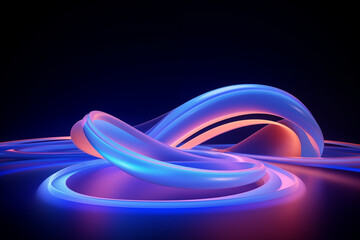 Abstract background. Digital 3D background. Analytical waves. Technology. 3D technological touches dock. Light of ring. Blue connection purple and colorful ring .