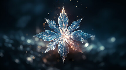 Festive snowflake background with beautiful design and space for text