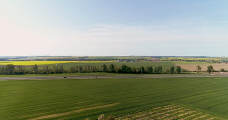 Agricultural landscape against sky