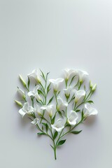 bouquet of white flowers, heart
