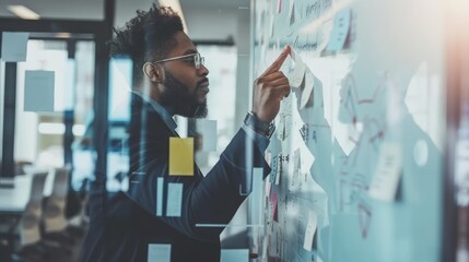 Creative Minds at Work: Team Collaborating on a Whiteboard, Mapping Solutions for a Complex Problem in a Dynamic Brainstorming Session Filled with Diagrams and Flowcharts. Teamwork and problem-solving