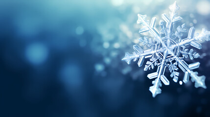 Festive snowflake background with beautiful design and space for text