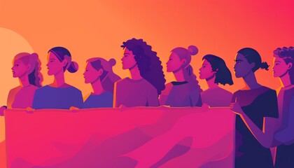 Multiracial Feminist Women Illustration: Advocating for Women's Rights