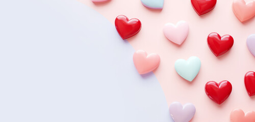 A gentle and soft design features little hearts against a pastel-colored backdrop, crafted for Valentine's Day and love celebration greeting cards