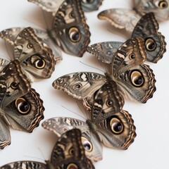 Group of Butterflies on White Table