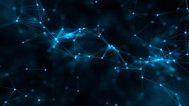 Abstract Plexus Particles Background. Digital Particles And Dark Background
