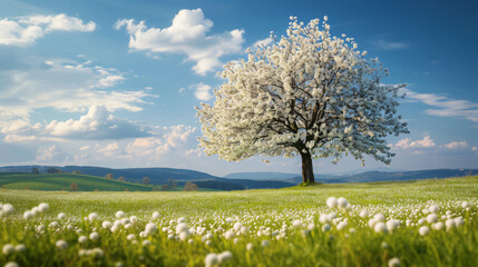 White cherry blossom tree
