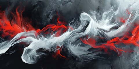 Fototapeta premium Abstract white and red lines.