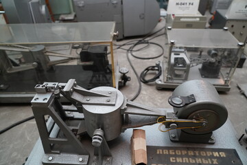Almaty, Kazakhstan - 12.20.2023 : Old inactive equipment for recording seismic activity.