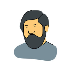 Bearded Man Cartoon Art