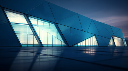 Obraz premium 3d render of abstract futuristic architecture with empty concrete floor