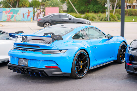 Stock photo blue Porsche GT# 2024