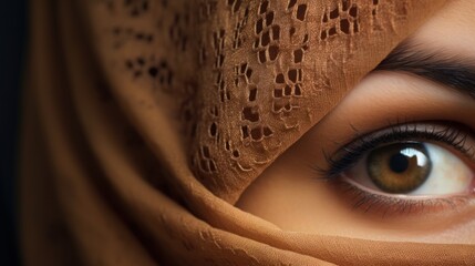 Introspective gaze of a Muslim woman during Ramadan - obrazy, fototapety, plakaty