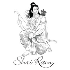 Lord Rama's line art,