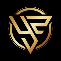 Initial YZ Logo, Triangle Alphabet Design