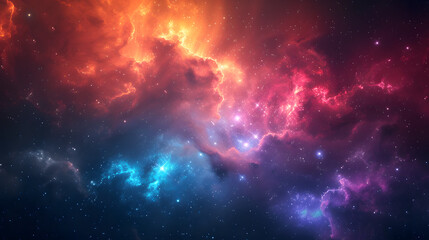 Naklejka premium Celestial Majesty: A Vibrant Space Galaxy Nebula and Starry Night Sky - A Cosmic Tapestry for Science and Astronomy Enthusiasts