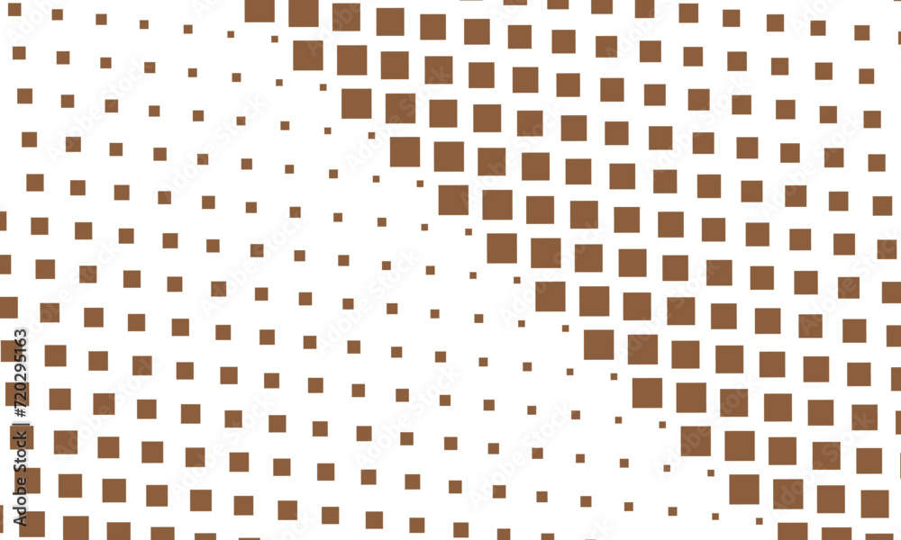 Poster abstract repeatable big to small brown rectangle shape halftone pattern vector.