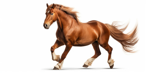 Majestic Chestnut Horse Galloping Gracefully.