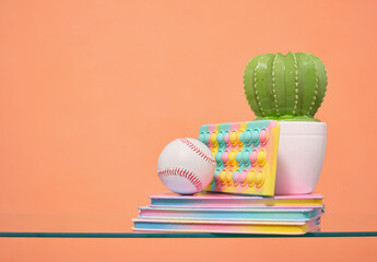 School and compositions of stationery. Copy space for text.