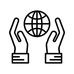 Globe Hand Vector Icon