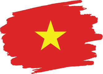 Vietnam flag painted with brush