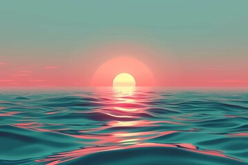 Beautiful sunrise or sunset in ocean. Gradient summer sea background set. color abstract background for app, web design, webpage, banner, greeting card. Modern style, Trendy vector illustration