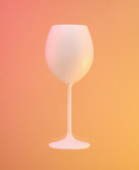 White luxe wine or champagne glass. Alcohol vacation.