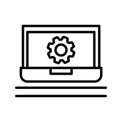 Laptop Setting Vector Icon