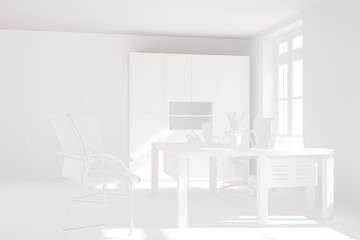 Modern interior design. 3D illustration