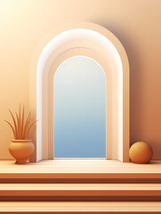 Simple product booth, podium, stage, product commercial photography background, cosmetics booth, promotional event