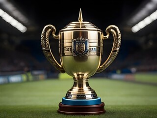 Fototapeta premium gold trophy cup, generative ai
