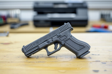 pistolet 9mm artisanal "ghost gun" fabriqué en impression 3D plastique