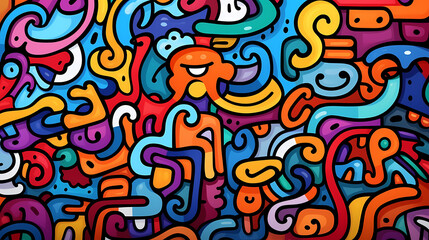 Cute graffiti art abstract background poster web page PPT, art background