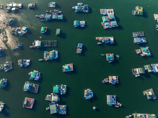 Boathouses and the floating raft cages