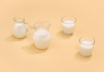 Fresh country milk for a healthy breakfast. Healthy drink and vitamins.