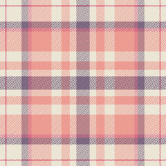Good fabric seamless tartan, printing texture textile vector. Summertime plaid check background pattern in light and red colors.