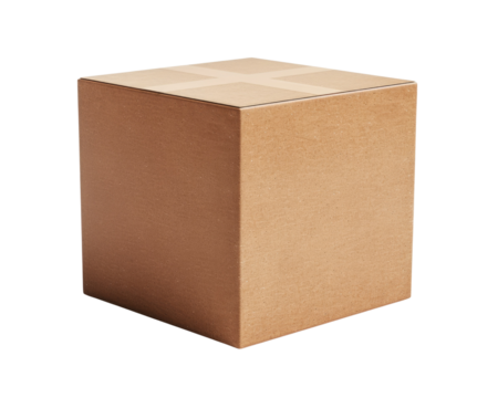 Cardboard brown box isolated on transparent background, realistic png element.