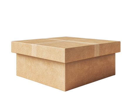Cardboard brown box isolated on transparent background, realistic png element.