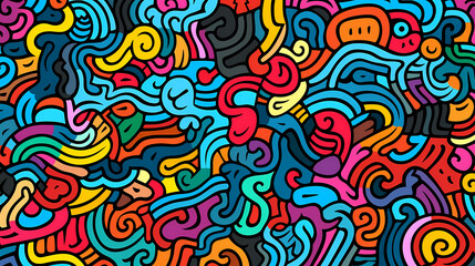 Abstract seamless doodle background, artistic background