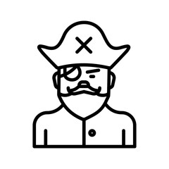 Male Pirate Vector Icon