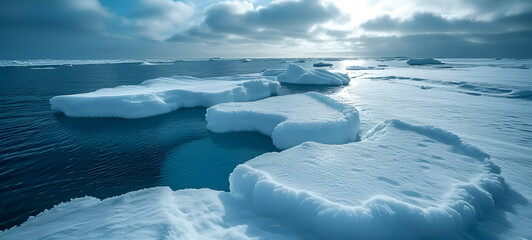 Global warming. Melting glaciers. Blue ocean. Cataclysms.
