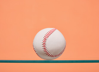 Leather baseball on the surface. Sports and active lifestyle.