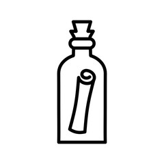 Scroll in Bottle Vector Icon