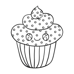 Hand drawing style of cake vector. it is suitable for food and drink icon, sign or symbol.