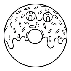 Hand drawing style of donut vector. it is suitable for food and drink icon, sign or symbol.